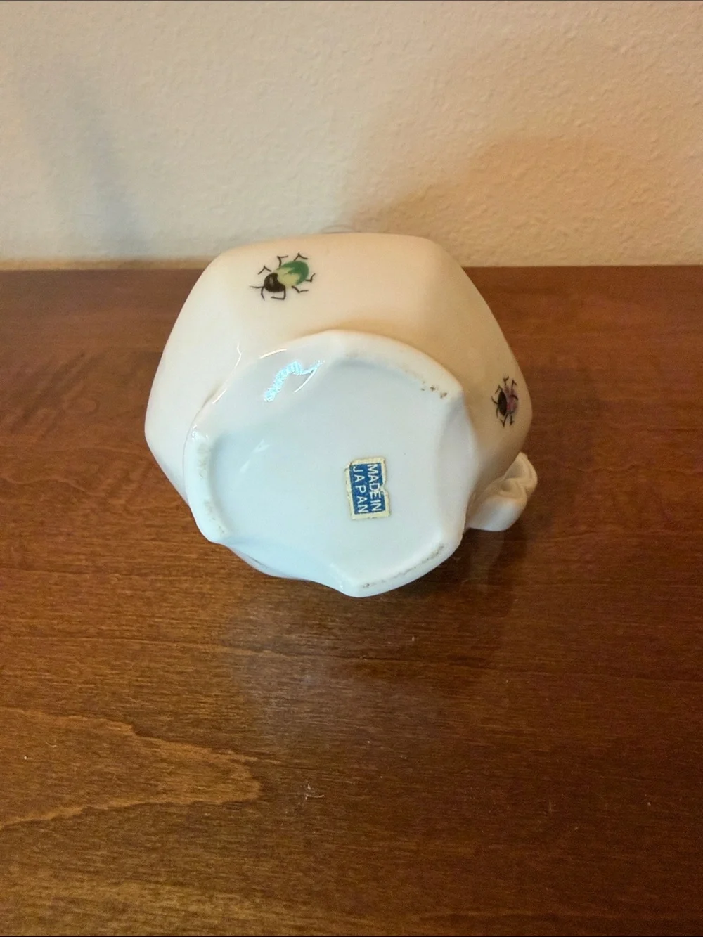 Porcelain Oil Lamp with Pink Butterfly Accent